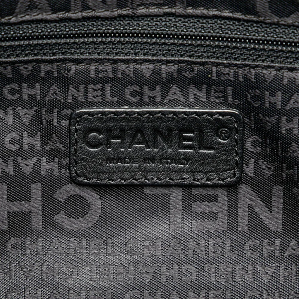 CHANEL Black Caviar Leather Logo Tote Bag